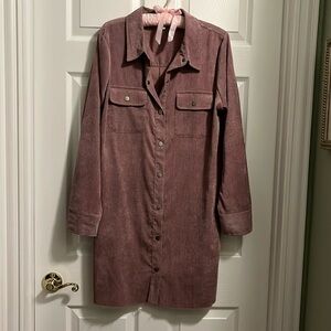 Kori America Mauve Corduroy shirt dress